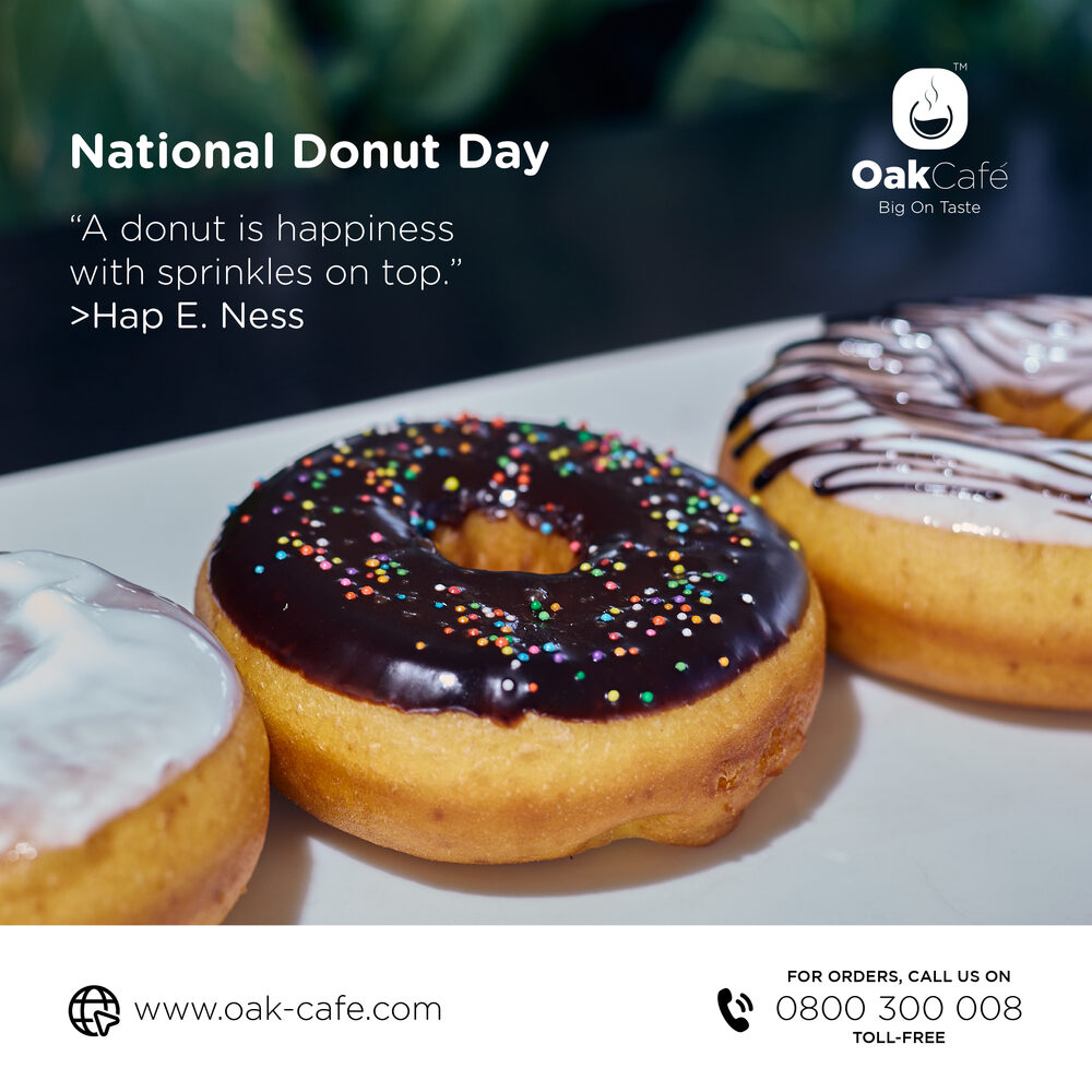 Oak Cafe social post: National Donut Day
